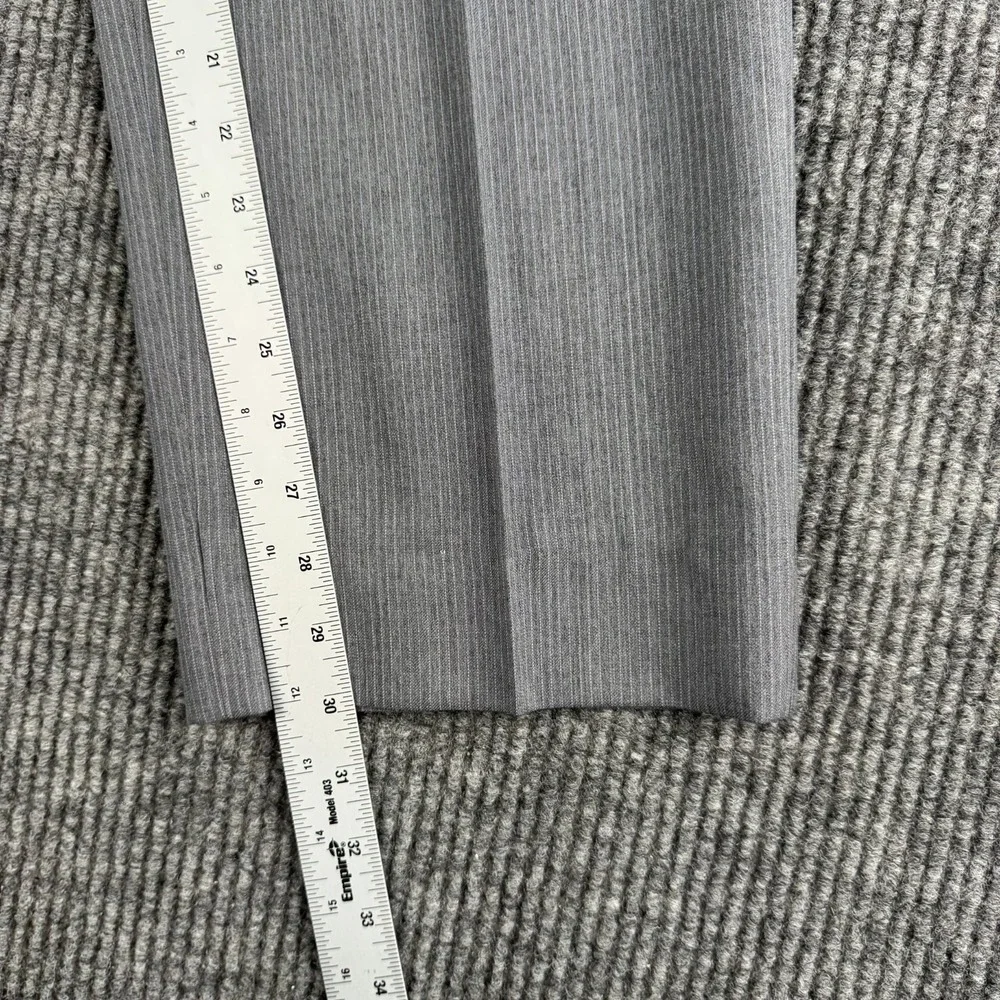 Alfani Suit 42R Gray Stripe Wool Italy Macy's Business Classic 34x30 Formal